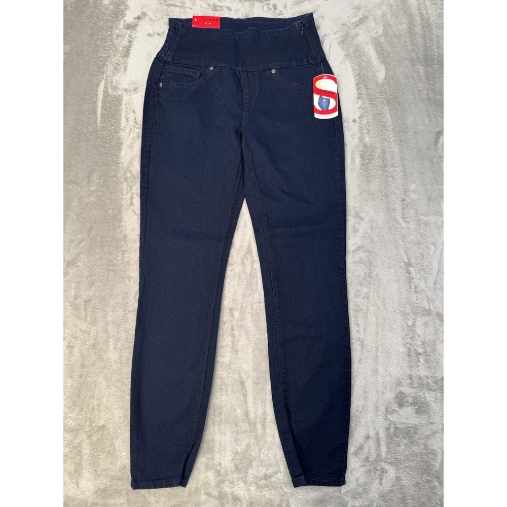 Y2K Spanx Dark Denim Leggings Womens Petite Small Indigo Stretch Pants 2000s NWT